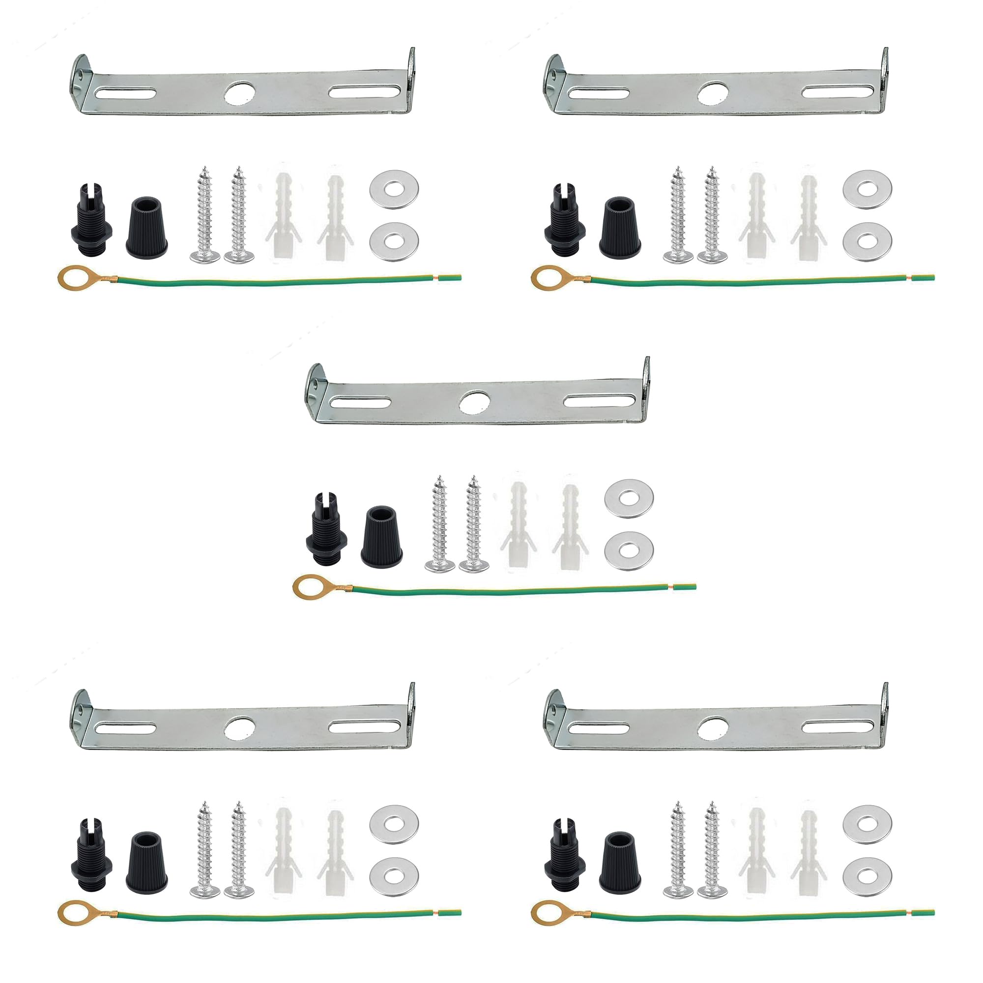 LEDSONE 5 Pack Lighting Fixture Ceiling Plate Bracket 95mm Pendant Light Fitting Ceiling Lamp Cover Rose Plate Bracket with Accessories for Chandelier Lighting Home Office