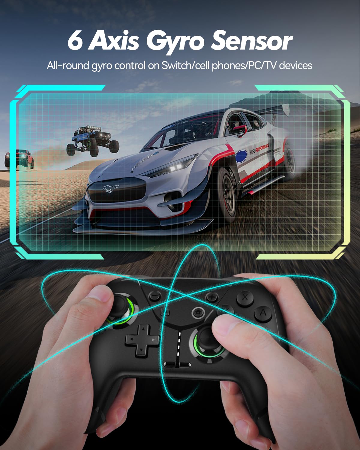 GMBACK Wireless Switch Controller for Nintendo Switch 2/Switch/Lite/OLED, Bluetooth Game Controller for iPhone/Android/PC/Steam/Mac/iPad/TV with Macro/Vibration/Motion Control/Turbo/800mAh Battery