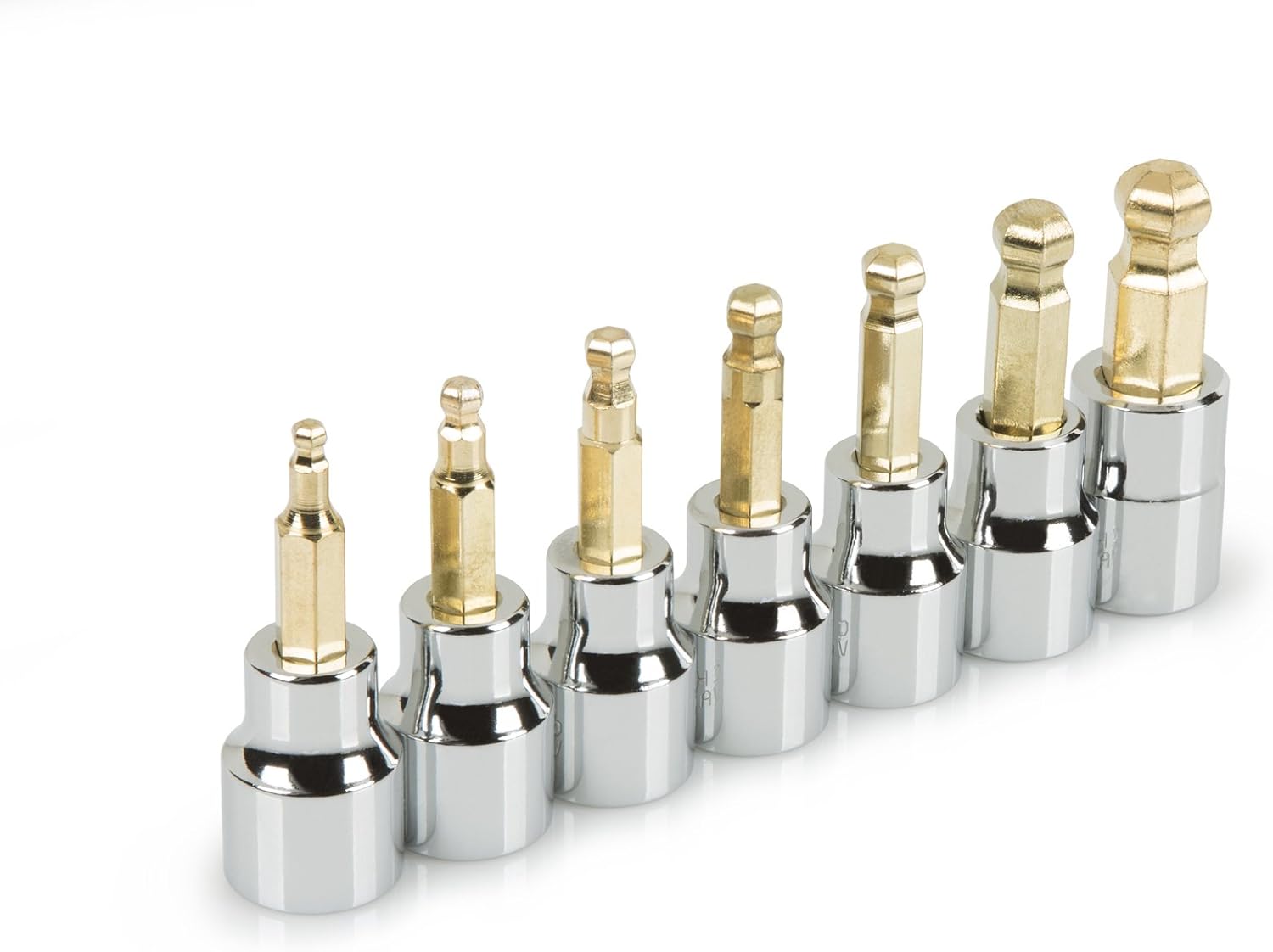 TEKTON 1358 3/8Inch Drive Ball Hex Bit Socket Set, SAE, 7Piece Ball