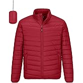 Outdoor Ventures Men's Lightweight Packable Puffer Winter Jacket Insulated Puffy Coat for Snow Ski Hiking Travel