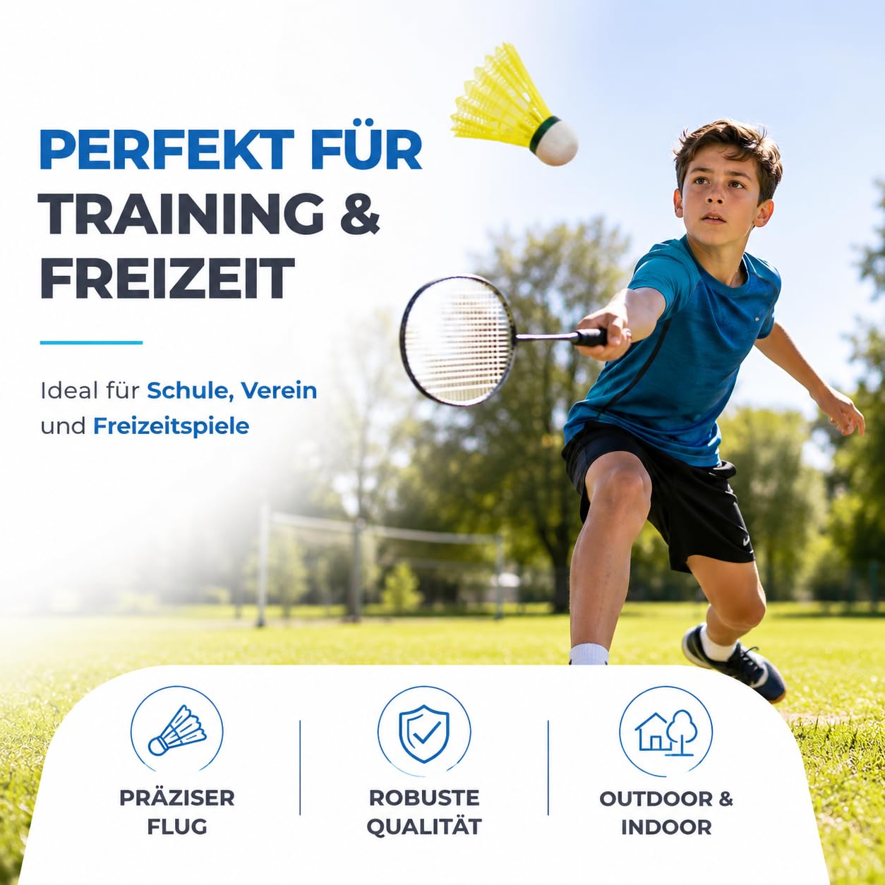 6x Badminton Federbälle - Training und Wettkampf - Badmintonbälle für den Einsatz im Freien und in der Halle 7