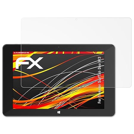 atFolix Schutzfolie kompatibel mit Trekstor SurfTab Duo W3 Displayschutzfolie, HD-Entspiegelung FX Folie (2X)