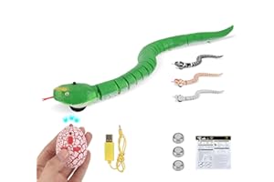 FauKait Remote Control Snake Toy RC&Robot Electric snake toy Fast Moving of Fake Rattlesnake Christmas Halloween toys Party Favor Gifts Joke Prank for Kids boys(Green)