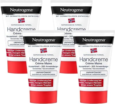Neutrogena Norwegian Formula Hand Cream Unscented 4x50ml with Glycerin
