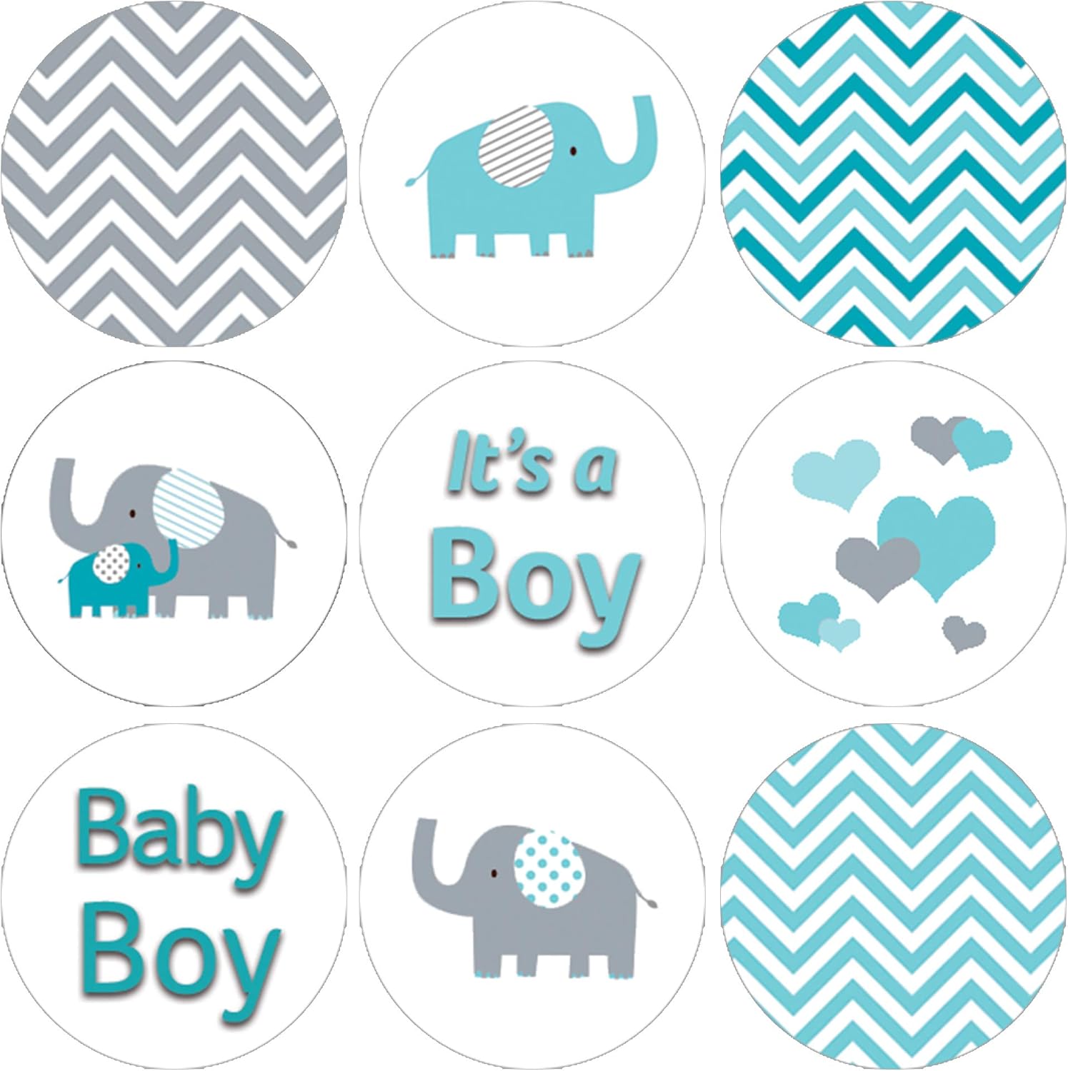 teal and gray elephant baby shower decorations