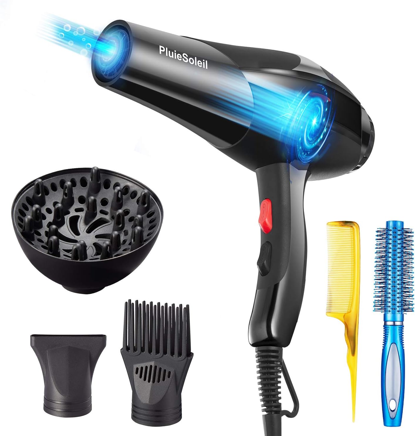 Pluiesoleil Professional Ionic Hair Dryer With Diffuser Salon