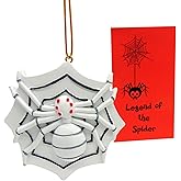 Christmas Spider Ornament Set European Holiday Legend Tradition Tree Polyresin Decoration with Story Card Pack