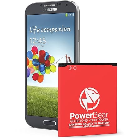 PowerBear kompatibel für Samsung Galaxy S4 Batterie Upgraded | 2.600 mAh Li-Ion Batterie for The Galaxy S4 [I9505] | S4 Spare