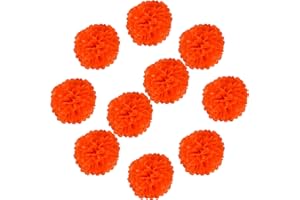 Lightingsky 10pcs DIY Decorative Tissue Paper Pom-poms Flowers Ball Perfect for Party Wedding Home Outdoor Decoration (4-inch Diameter, Orange 3)