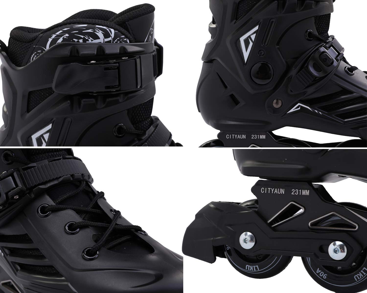 LIKU Black Professional Roller Inline Skates Unisex Outdoor Recreation Sports & Outdoors