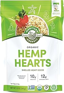 Manitoba Harvest Organic Hemp Hearts, Shelled Hemp Seeds, 12 oz | 10 g Plant-Based Protein and 12 g Omegas 3 and 6 per 30 g S