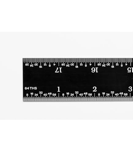 PEC 12" Flexible Black Chrome Machinist Ruler – 5R Graduations: 1/64, 1/32, 1/10, 1/100