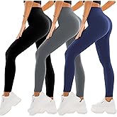 SINOPHANT 3 Pack Leggings for Women - High Waisted Buttery Soft Yoga Pants for Workout Athletic Sports