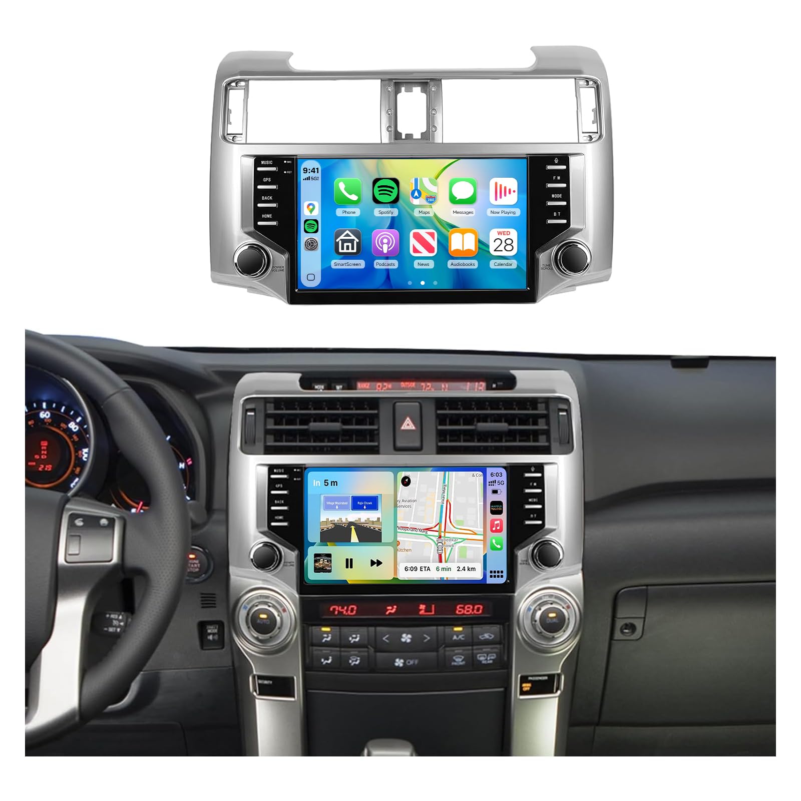 Photo 1 of Car Radio for Toyota 4runner 2010-2020,Build-in DSP EQ Android 15 Car Stereo with Wireless Carplay Android Auto 5.0 Bluetooth 9inch HD IPS Touch Screen GPS WiFi FM/RDS Backup Camera