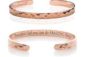 Carviell Bracelets for Women, Personalized Gifts for Her, Mom, Best Friend, Inspirational Friendship Cuff for Teen Girls, Engraved, Birthday Gift Jewelry