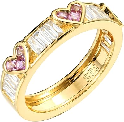 Bishilin Verlobungsring Gold 750 Diamant Herz Rosa Saphir 0 34 Ct Eheringe Fur Frauen Hochzeit Ring Amazon De Schmuck