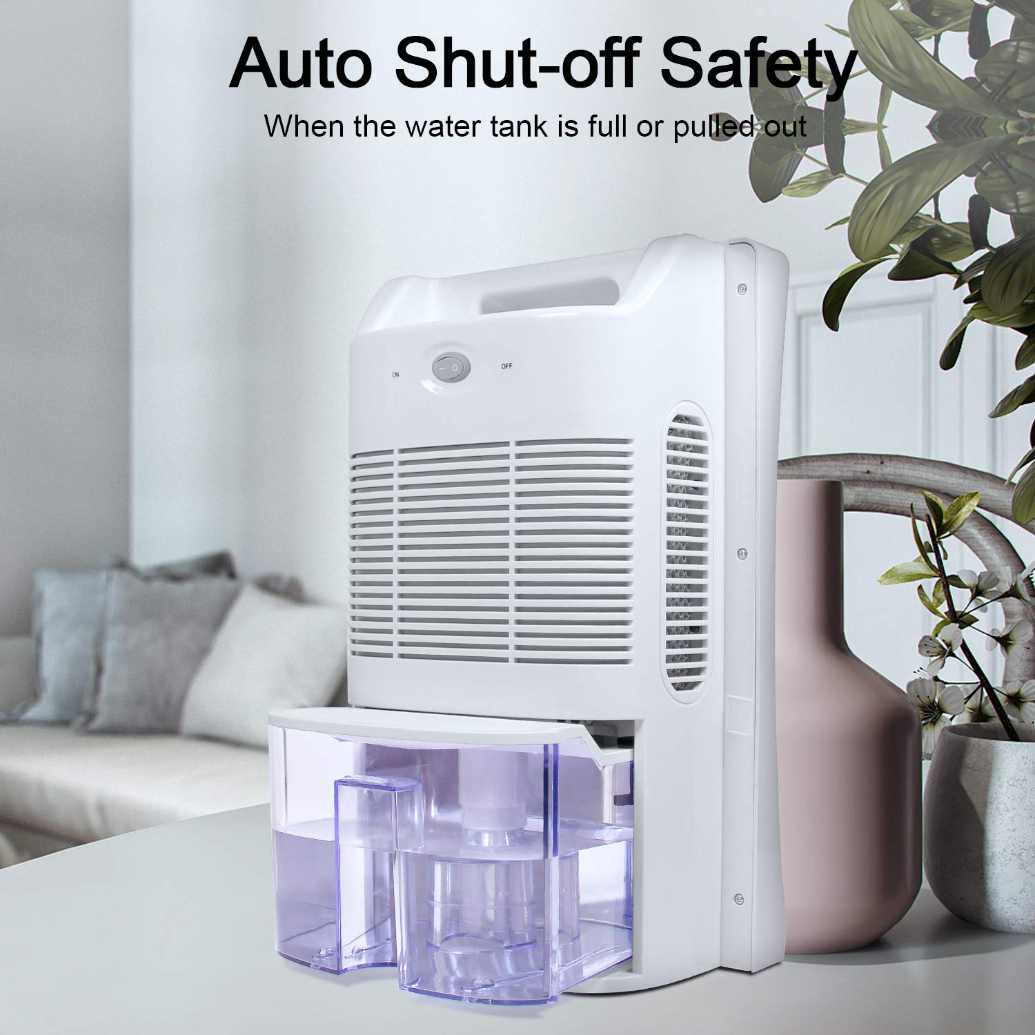 MADETEC Small Dehumidifier 2L Compact and Portable Mini Dehumidifier with Auto Shut-Off for Basement, Bedroom, Home,Closet,Bathroom,Kitchen, Large Room, Caravan, Office, Garage(300 sq ft)