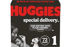 Huggies Special Delivery Hypoallergenic Baby Diapers Size 1 (up to 14 lbs), 72 Ct, Fragrance Free, Safe for Sensitive Skin
