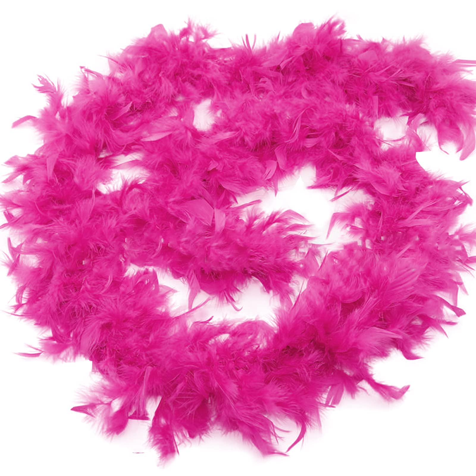 Anjing 2 Pcs Feather Boa for Women 2M Feather Boas for Crafts Party Supplies Girls Dress up Costume (Rose Red)