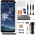 Zgxhga Front Glass Screen Replacement for Galaxy S8 - Compatible with Samsung Galaxy S8 G950 Series 5.8 inch & Complete Repair Tools Kit（NO OLED Screen & Digitizer Touch）