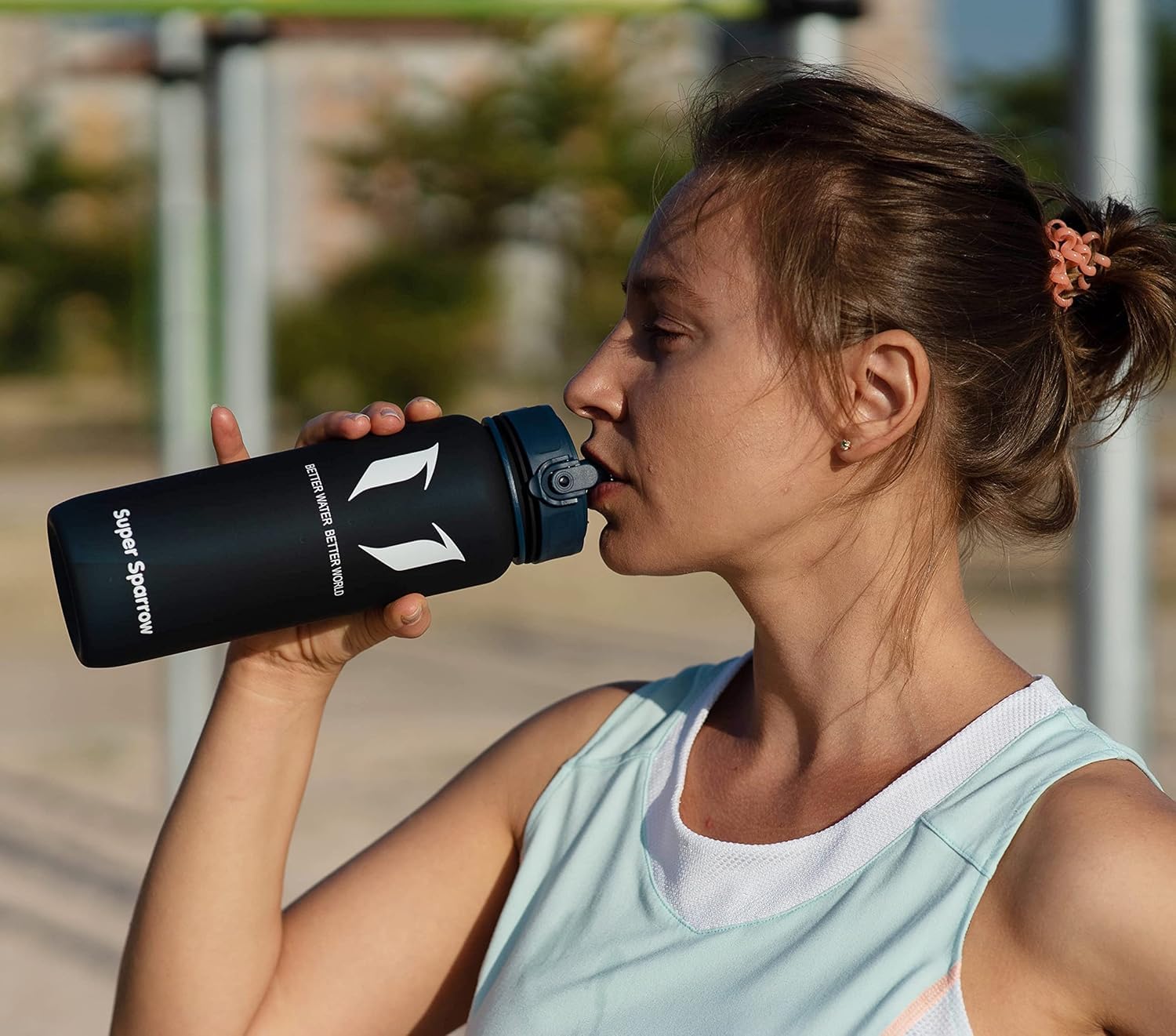 Super Sparrow Trinkflasche - Tritan Wasserflasche - 750ml - BPA-frei - Ideale Sportflasche - Sport, Wasser, Fahrrad, Fitness, Uni, Outdoor - Leicht, Nachhaltig 5