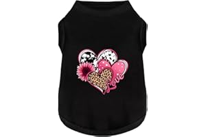 PAIAITE Discover Cozy Cotton Canine Wear: Soft, Lightweight, and Breathable Dog Shirt Vest with Eye-Catching Graphics (Hearts and Love), Keeping Your Furry Friend Comfy! Black S