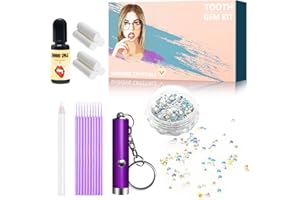 Libiti Tooth Gems Kit, Hearts and Arrows Tooth Gems, Shining DIY Teeth Gems, Flat Bottom Round Gemstone Style 200PCS 05