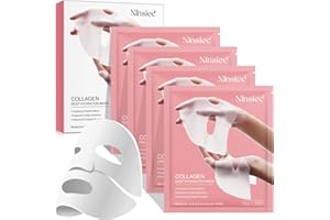 Ninsiec Collagen Deep Mask,Deep Lifting Mask, Pure Collagen Films Deep Hydrating Firming Overnight Hydrogel Mask, Hydrating Anti Wrinkle Lifting Mask (4 pcs)