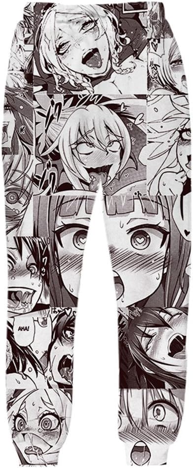 Cowesoo Anime Ahegao Funny 3D All Over Print Hoodies Joggers Hipster Sweatshirts Set