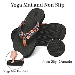 Qzize Women's Flip Flops Yoga Mat - Arch Support