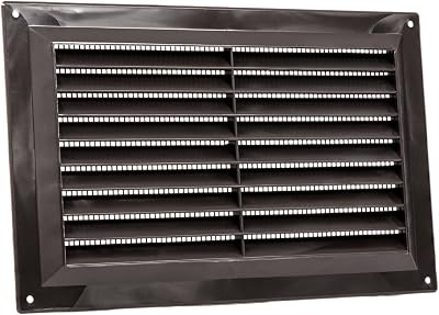 Map Plastic Louvre Air Vent with Flyscreen 9 x 6 Brown