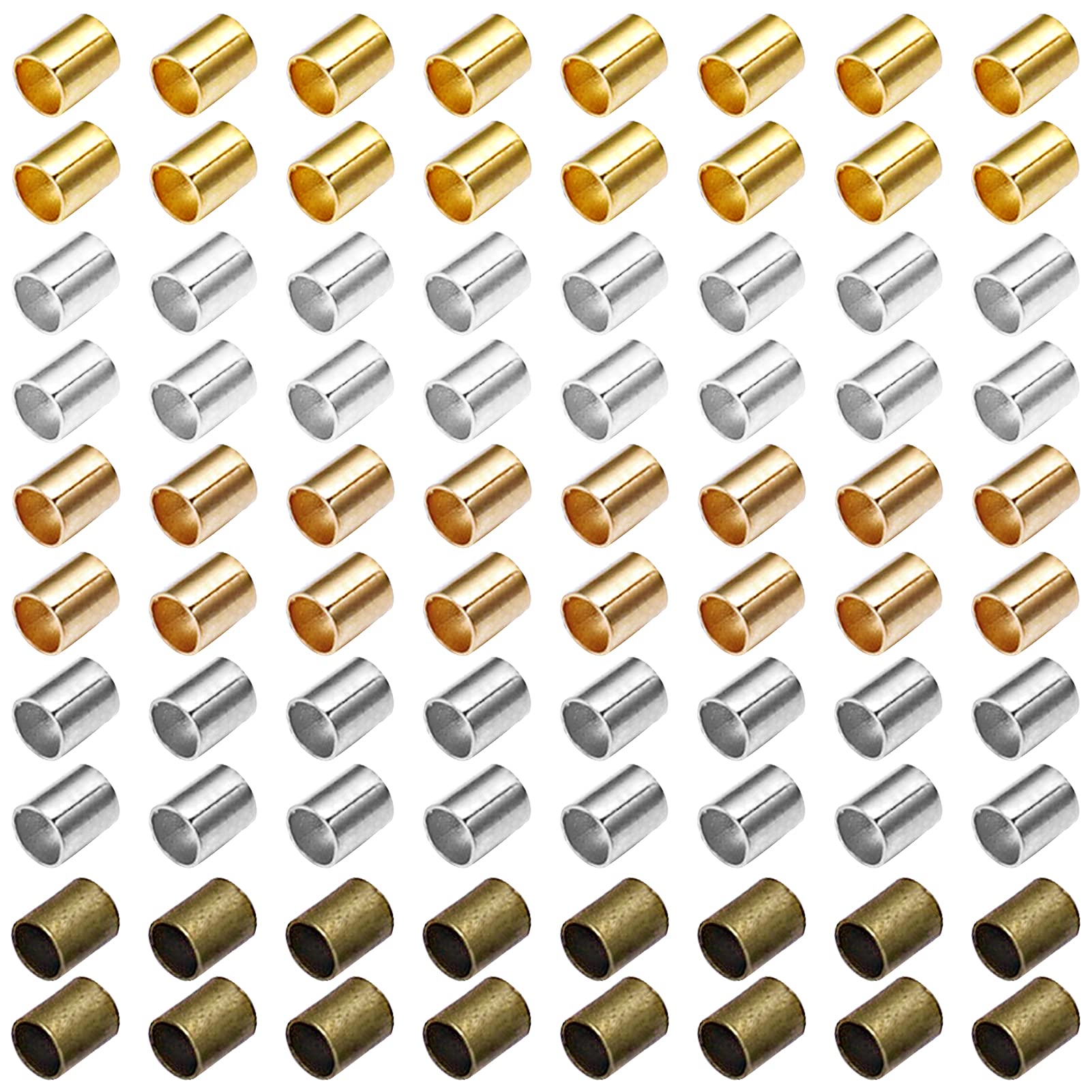 Photo 1 of 5000pcs Crimp Beads Spacer Beads Tiny Brass Tube Crimp Beads Stopper Beads Jewelry Crimp Beads Cord End Tube Caps for DIY Jewelry Making Supplies(5 Colors)