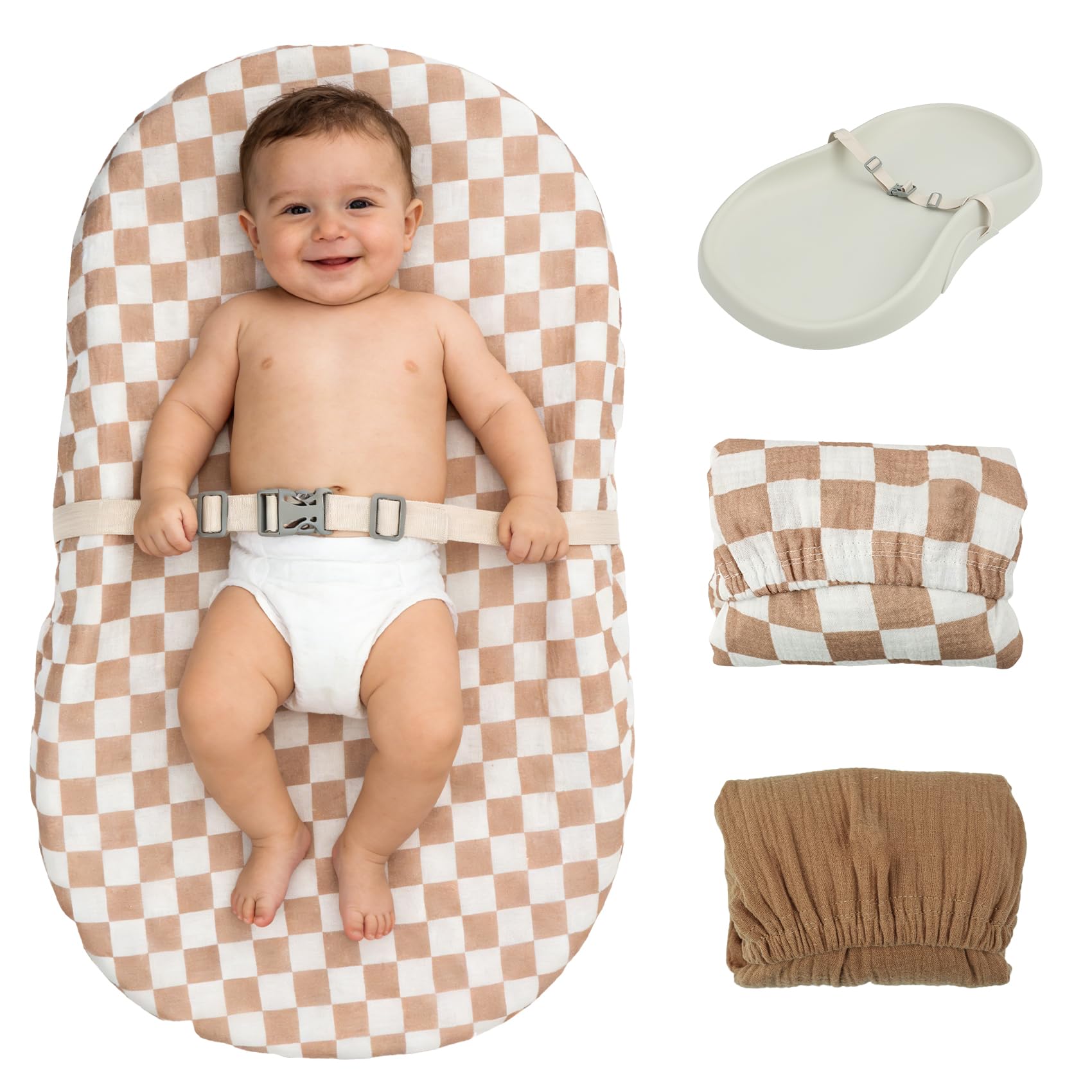 Photo 1 of 2 Pack Changing Pad Cover for Girls Boys,Lovely Soft Breathable Cotton Changing Table Cover,Unisex Baby Diaper Change Table Pad Covers.Fit 32"x16" Contoured Pad?Checkerboard,Brown?