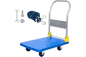AKOZLIN Push Dolly Platform Cart 440LBS Weight Capacity Foldable Moving Platform Truck with 360 Degree Swivel Wheelsfor Home 