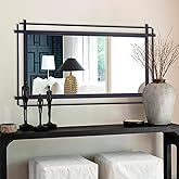 Autdot Large Living Room Mirror, 47'' x 24'' Black Wall Mirror for Home Decor, Modern Accent Mirror with Metal Frame for Entr