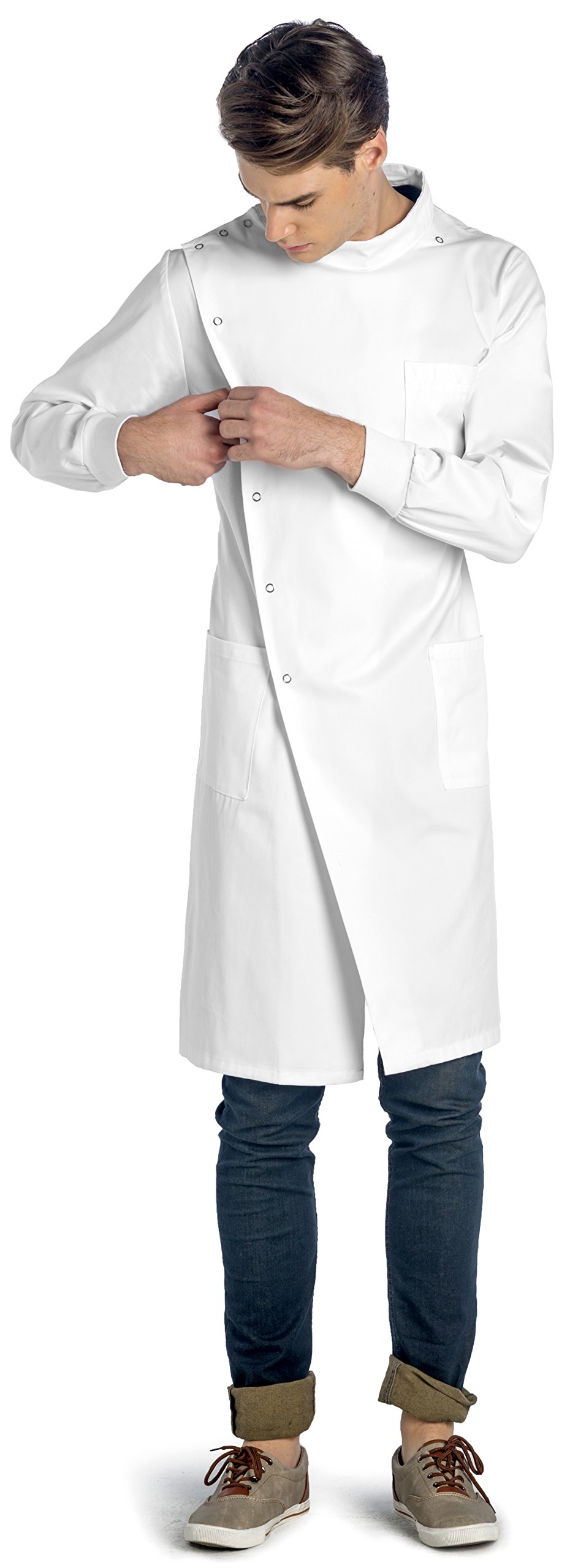 Dr. Howie Unisex White Lab Coat With Mandarin Collar • PROFESSIONAL QUALITY US062XS on Galleon