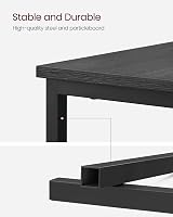 VASAGLE Slim Side Table with Charging Station Charcoal Grey Black LET326B22 view 8