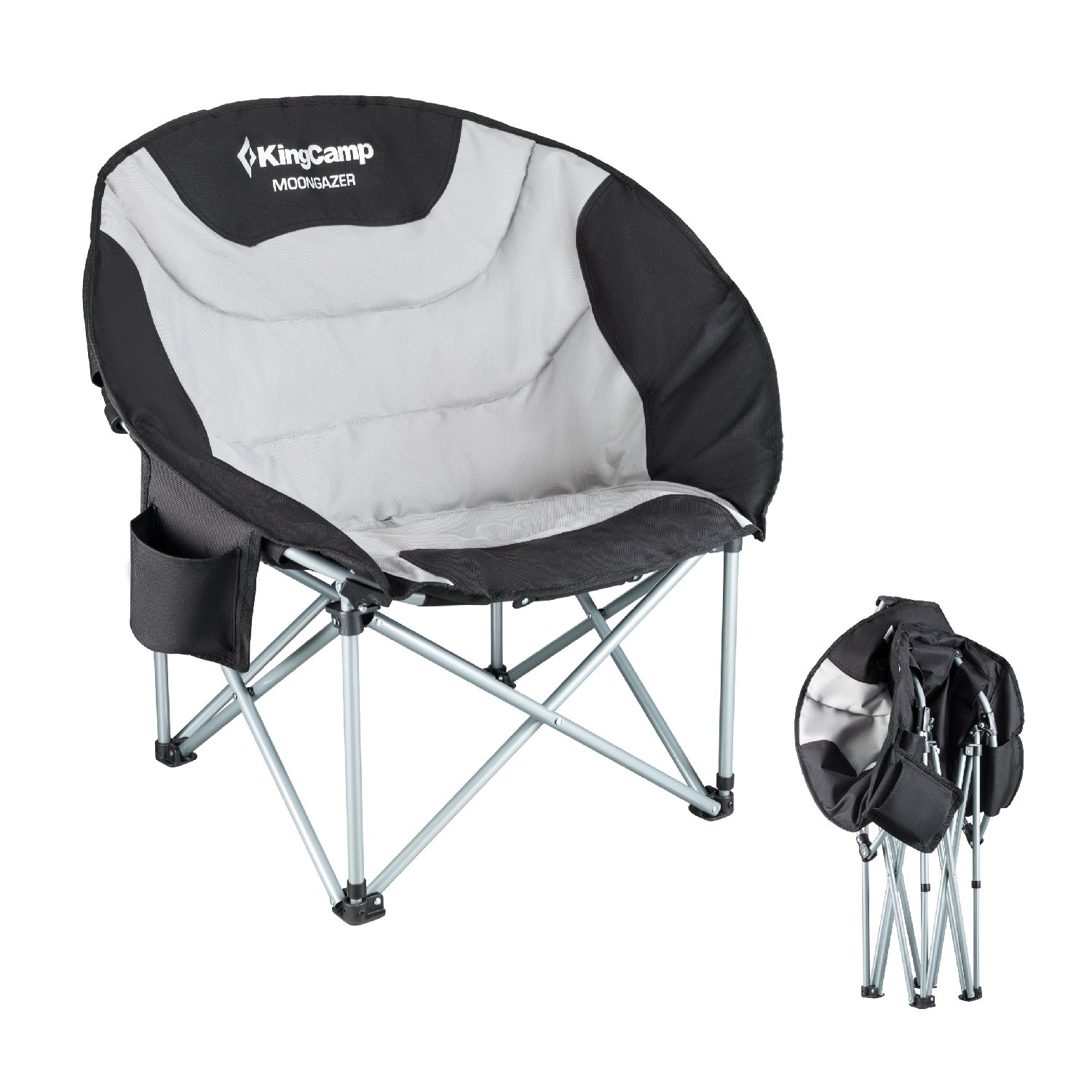 Camping Chair Padded Seat with Cooler Bag Moon Saucer Leisure Heavy