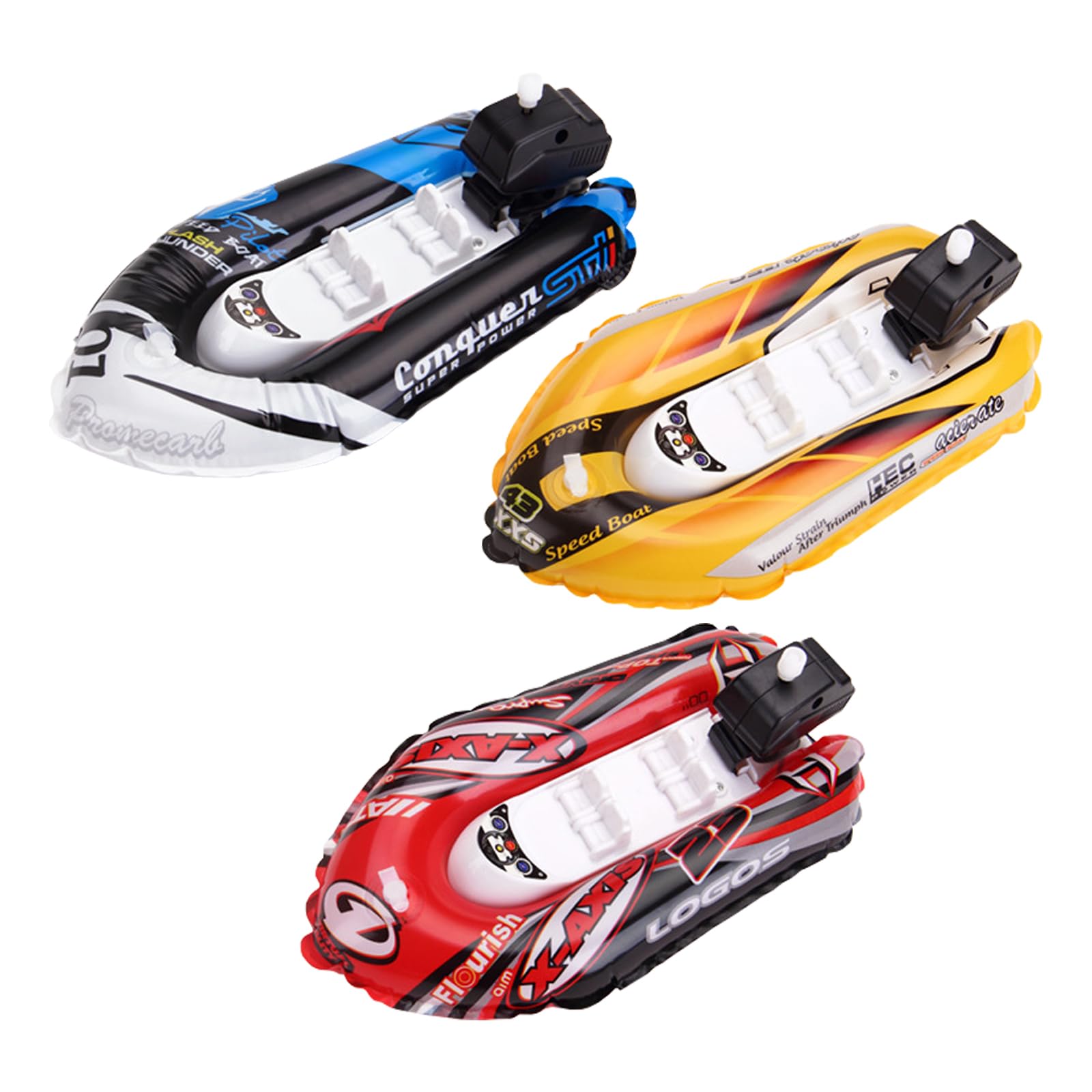 3pcs Wind Up Boat Bath Toys HSYWSH Boat Inflatable Clockwork Toys Bath Toy Play Water Toys Bathtub Floating Toy Inflatable Paddle Boat Wind Up Toys Gifts for Boys Girls (Multicolor A)
