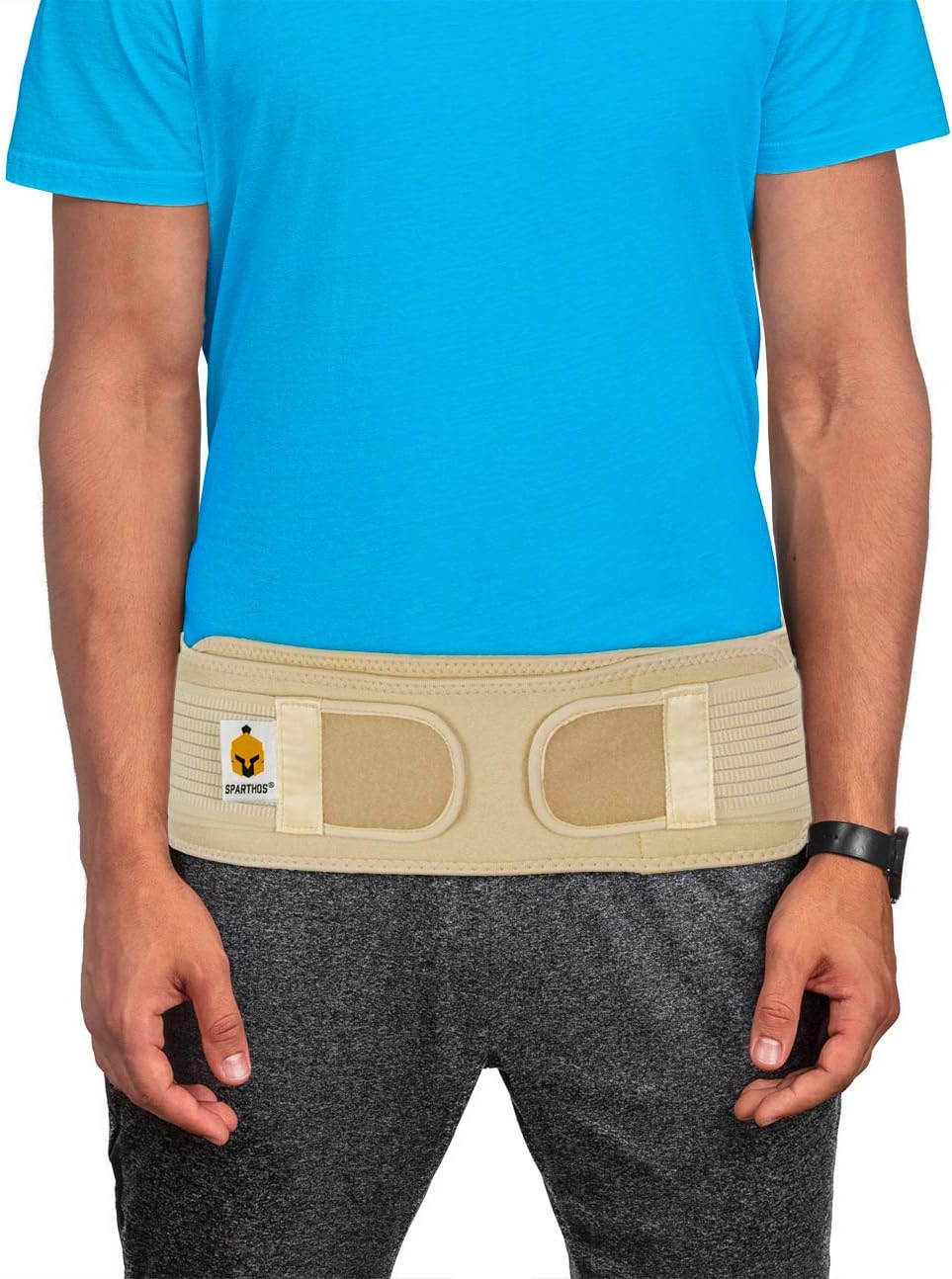 Sacroiliac Si Hip Belt by Sparthos - Immediate Relief for Sciatic, Pelvic, Lower Back and Leg Pain - Hip Joint Support for Women and Men - for Sacral Nerve, Waist, Pregnancy (Black-REG): Health & Personal Care