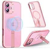 ESR for iPhone 16 Case with Stand, Compatible with MagSafe, Magnetic Kickstand Case for iPhone 16, Military-Grade Protection Shockproof Case, Boost Series, Frosted Pink