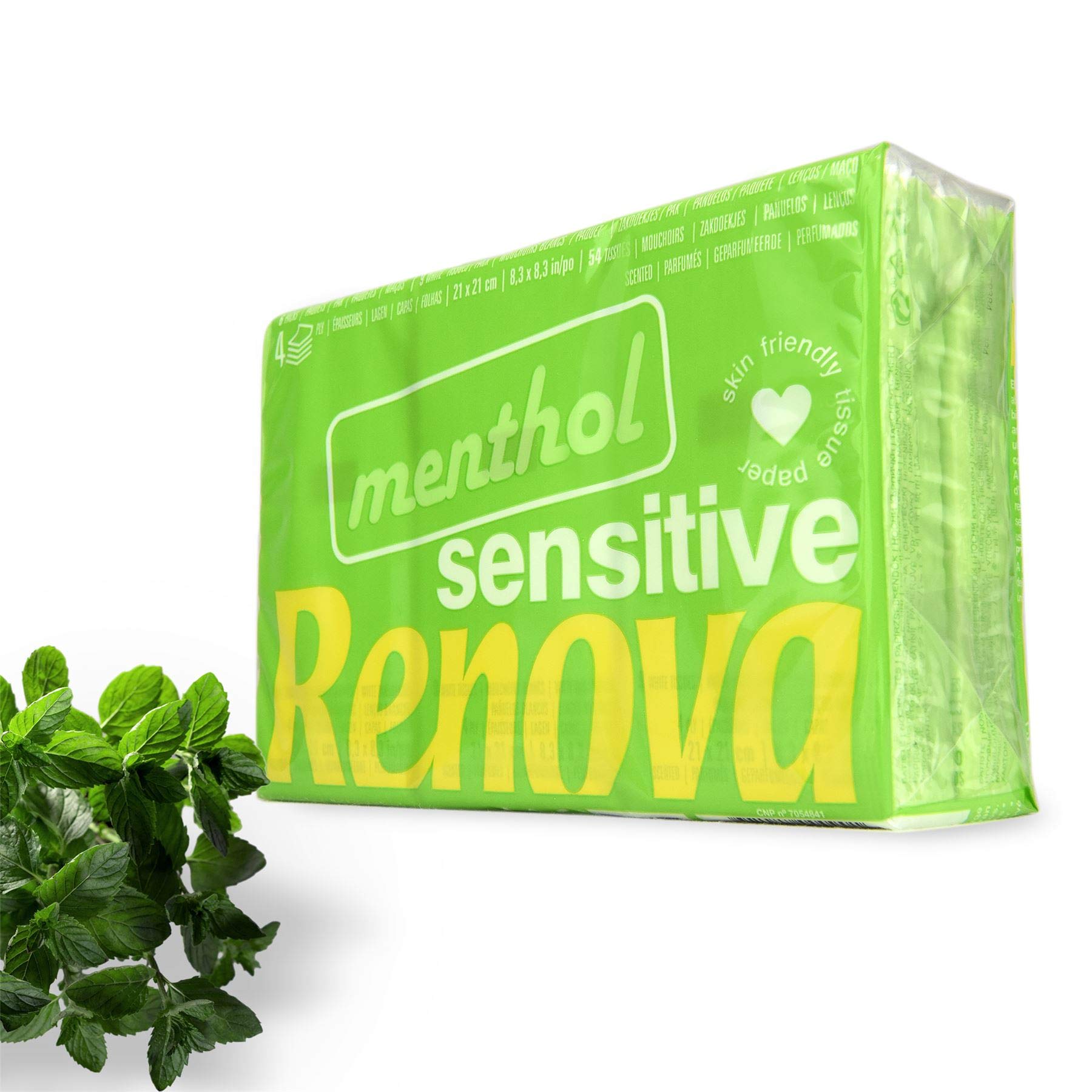 Renova Menthol Sensitive Tissues Handkerchiefs (6 Packs of 9) - Extra Soft