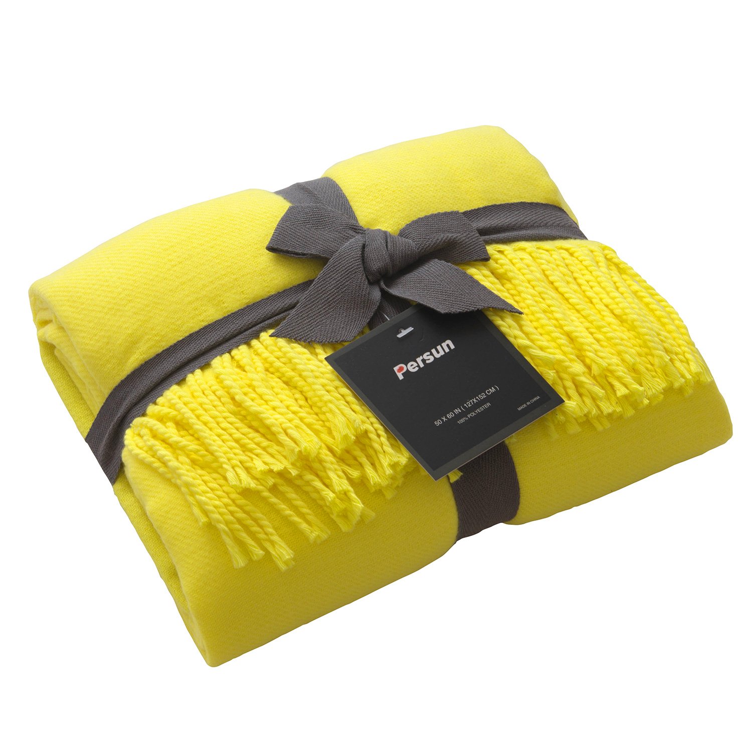 PERSUN Lightweight Throw Blanket Soft Decorative Knit