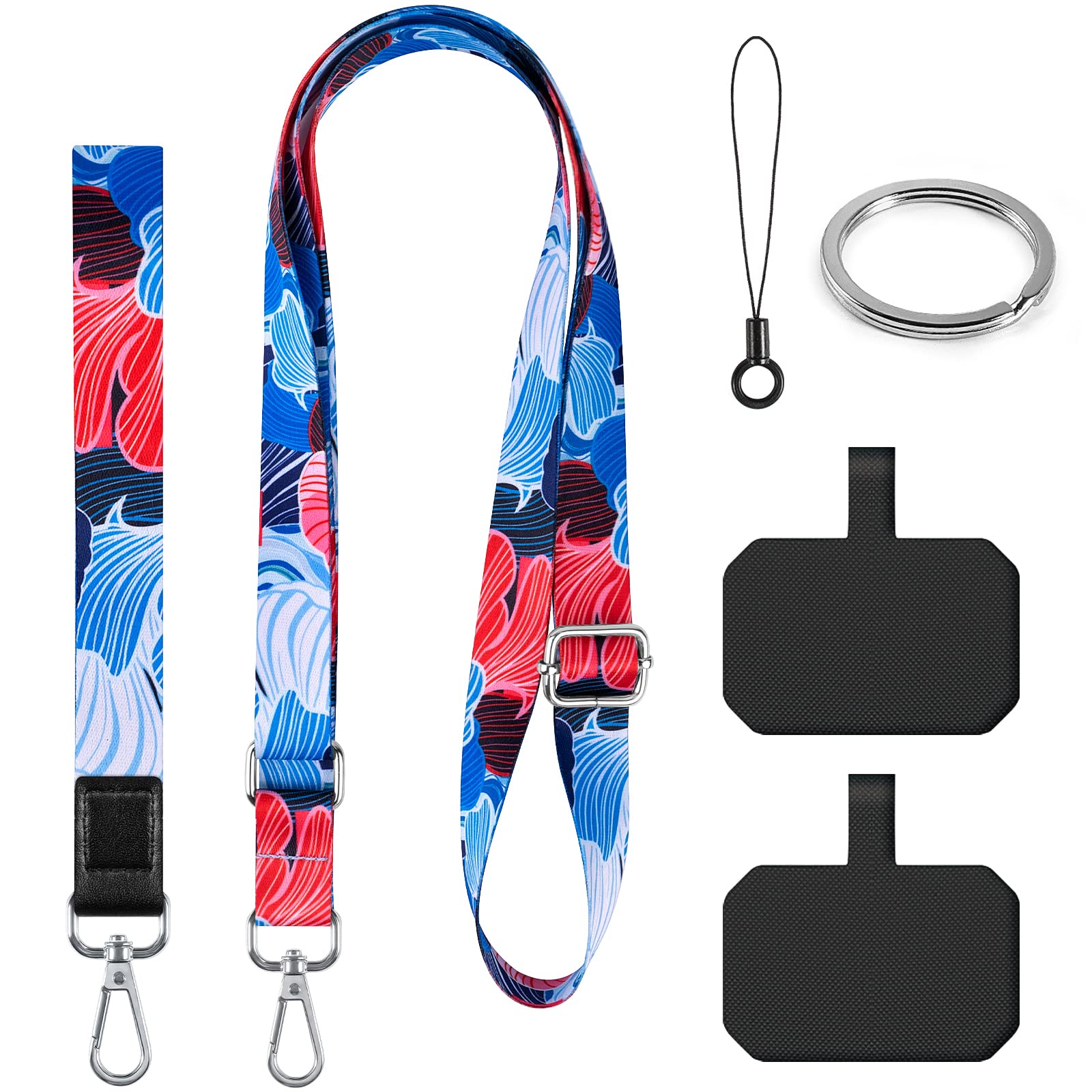 DGHYDZ Cell Phone Lanyard, Phone Lanyard Crossbody, Wrist Strap, lanyards for Keys, Universal Adjustable Shoulder Neck Straps for iPhone Case ID Badges and Most Smartphones (Undersea Blue)