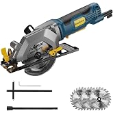 Enventor Mini Circular Saw, 4.8A 4-1/2" Electric Circular Saw with 3 Saw Blades, 4000RPM, Max Cutting Depth 1-1/16" for Wood Cutting