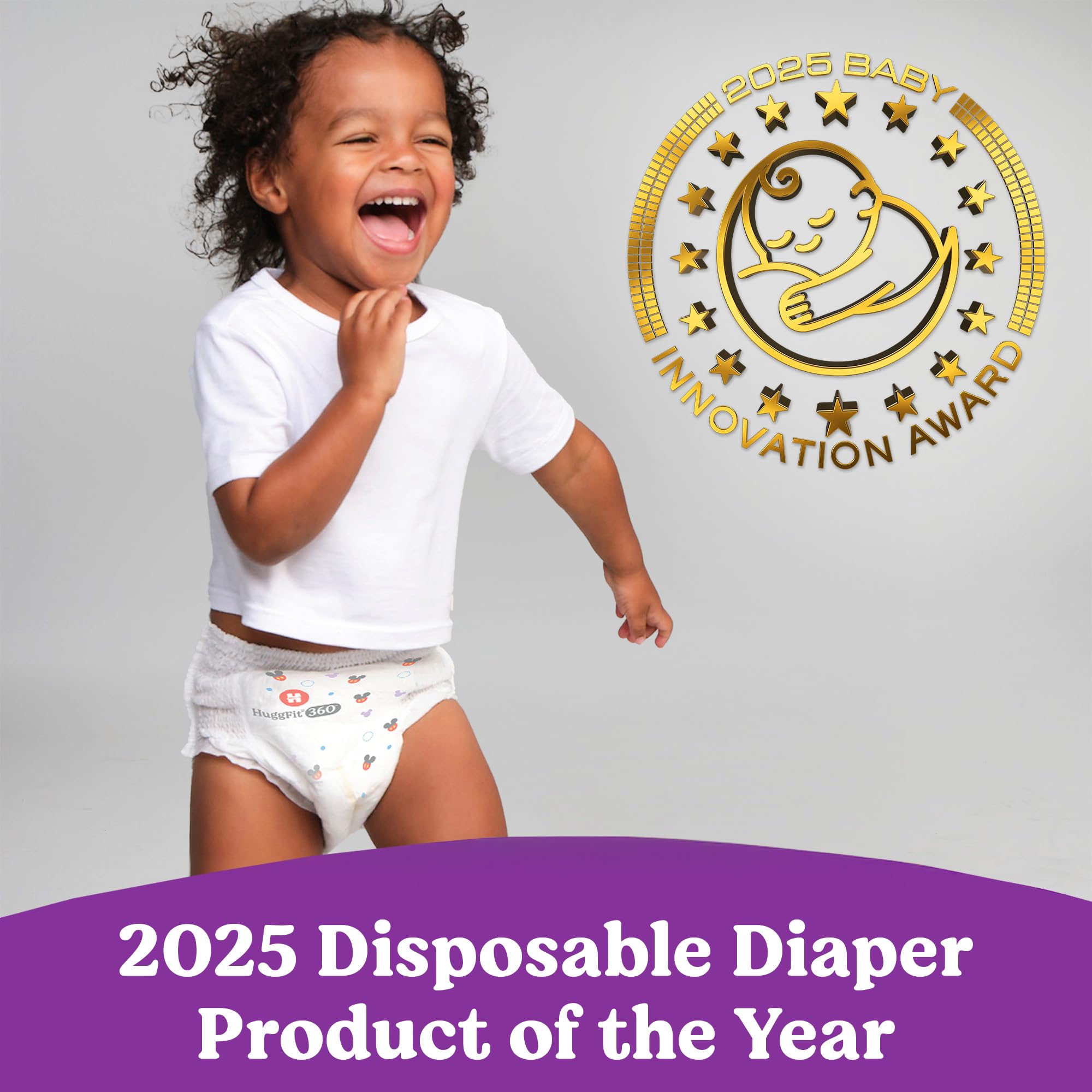 Huggies Size 5 Baby Diapers, Little Movers HuggFit 360° Baby Diapers with 360° Waistband, Size 5 (27+ lbs), 128 Count (2 Packs of 64), Packaging May Vary