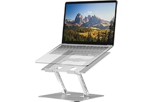 YTech Adjustable Laptop Stand,Ergonomic Foldable Notebook Computer Holder.Compatible with MacBook iPad Dell HP Lenovo ThinkPad Acer ASUS Samsung and More 10-17" Laptops Tablets,Silver