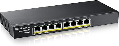 Zyxel 8 Port PoE Switch Smart Managed Gigabit Ethernet 8x PoE+ 60W NebulaFlex