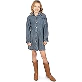 Speechless Girls Button Front Long Sleeve Shirt Dress