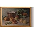 HUARCEY Gold Framed Vintage Wall Art for Living Room, Harvest Apples Still Life Oil Painting Artwork Shelf Decor Abstract Wall Pictures Large Prints Farmhouse Fruit Room Decor Bedroom Kitchen Bathroom